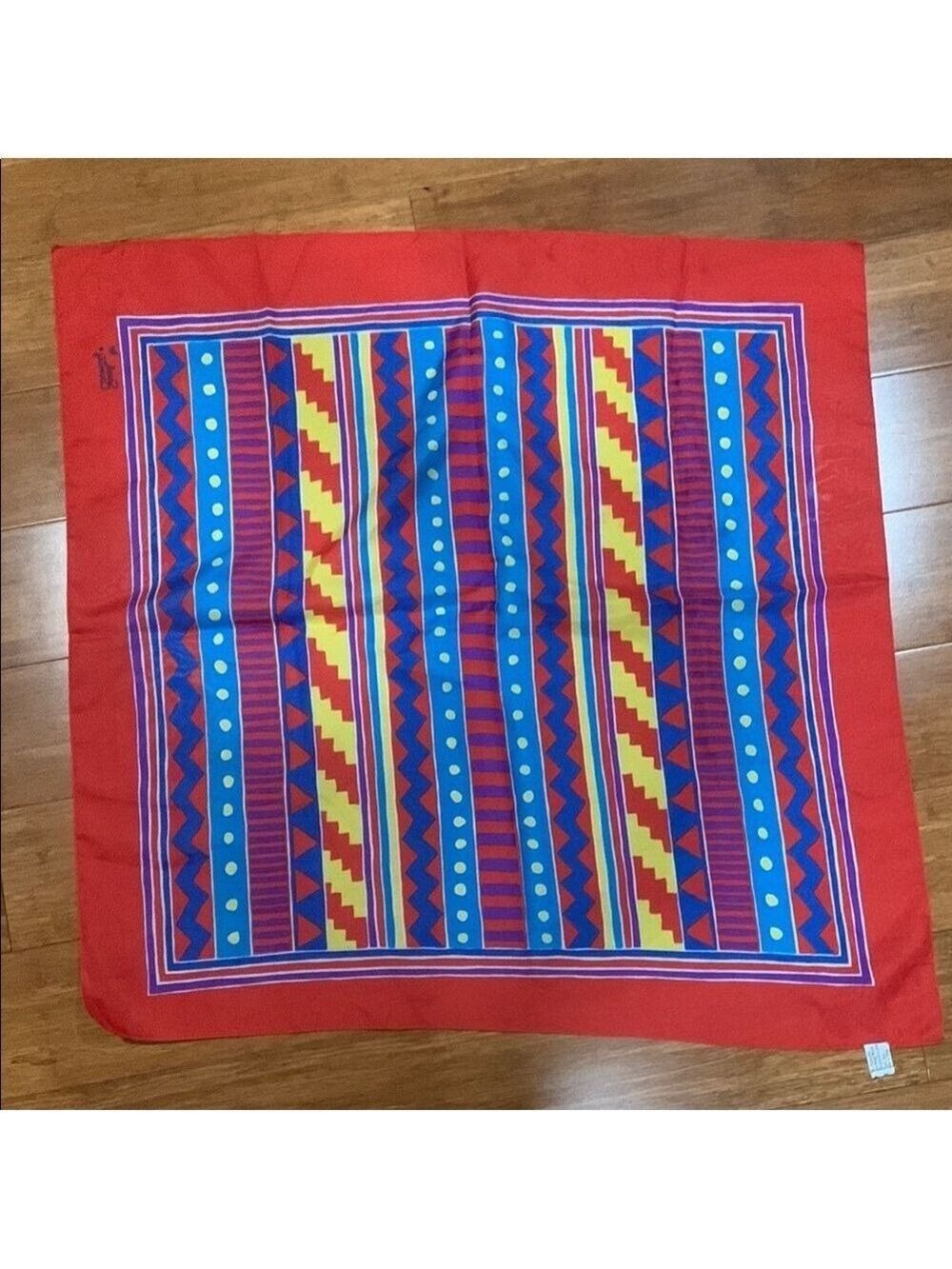 ❤️Vintage 80’s Sarah Coventry Colorful Geometric Pattern Scarf